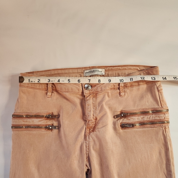 Zara's Womens The Rider In Pink Moto Pant Size 6 Zipper Detail - Picture 8 of 13